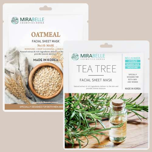 Mirabelle: Oatmeal & Tea Tree Sheet Mask Duo
