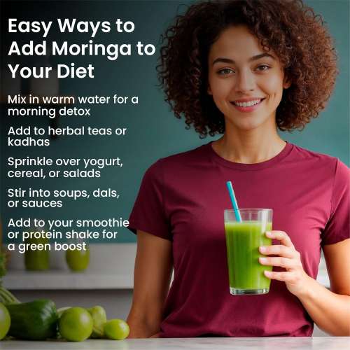 Vlado's Himalayan Organics: Vlado's Himalayan Organics 100% Organic Certified Moringa Powder - Natural Superfood with 120+ Nutrients, Antioxidants & Vitamins - Drumstick Leaf powder | Herbal Supplement I for Immunity, Digestion & Energy I  200gm