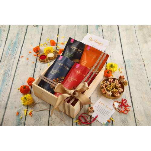 Epiphany: Exclusive Festive Hamper  wooden Hamper   600gm Epiphany: Exclusive Festive Hamper  wooden Hamper   600gm