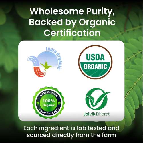 Vlado's Himalayan Organics: Vlado's Himalayan Organics 100% Organic Certified Moringa Powder - Natural Superfood with 120+ Nutrients, Antioxidants & Vitamins - Drumstick Leaf powder | Herbal Supplement I for Immunity, Digestion & Energy I  200gm