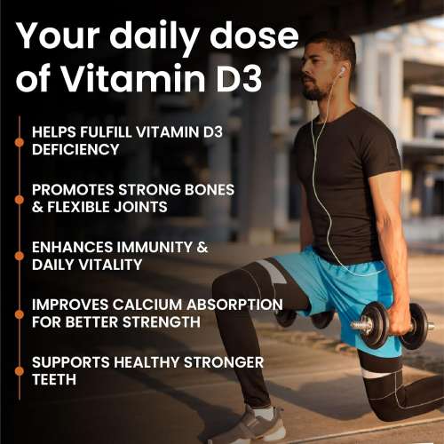 Vlado's Himalayan Organics: Vlado's Himalayan Organics Vitamin D3 10000IU - Chewable Vitamin D Tablets | Cholecalciferol Vitamin D3 Supplement for Bone & Immunity | Vitamin D3 Supplement for Women & Men | Orange Flavour - 60 Tablets