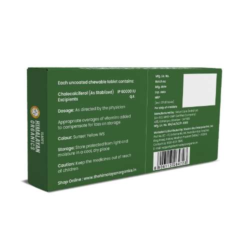 Vlado's Himalayan Organics: Vlado's Himalayan Organics Vitamin D3 60000 IU Tablets | Cholecalciferol I Vitamin D3 60k Supplement | Vitamin D 60000 iu Tablets | Cholecalciferol Supplement 60000iu for men & women | Orange Flavour - 40 Tablets