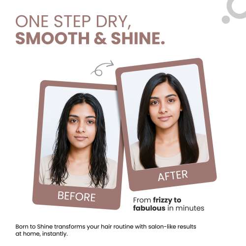 Protouch: PROTOUCH Born To Shine 2-in-1 Styling Blow Brush | Hair Dryer & Volumizer Brush | Straightens, Smooths & Adds Shine | Ceramic Barrel | 1200W | For All Hair Types | No Heat Damage