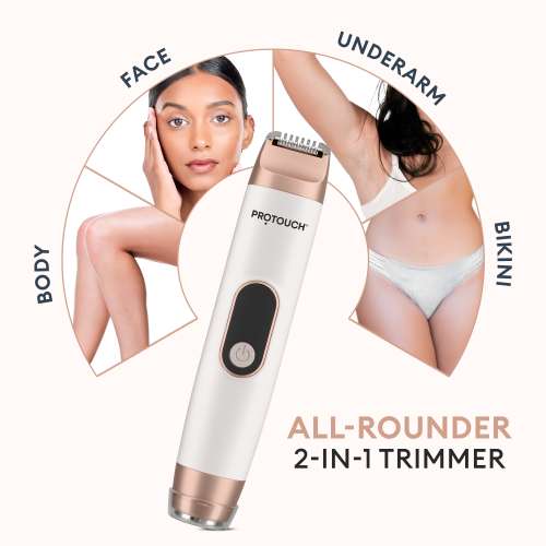 Protouch: PROTOUCH All-in-1 All Rounder Womens Trimmer & Epilator | Face, Body, Bikini & Underarms | Rechargeable & Painless Hair Removal