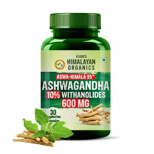 Vlado's Himalayan Organics: Vlado's Himalayan Organics Pure Ashwagandha -10% Withanolides with Ultra High Potency - 600MG - Highly Concentrated & Third-Party Lab Tested - Ayurvedic Supplement - Focus, Mood Support, Increase Energy, Strength - Enhanced Mood & Performance - 30 Capsule