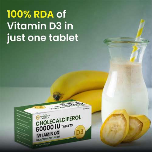 Vlado's Himalayan Organics: Vlado's Himalayan Organics Vitamin D3 60000 IU Tablets | Cholecalciferol I Vitamin D3 60k Supplement | Vitamin D 60000 iu Tablets | Cholecalciferol Supplement 60000iu for men & women | Orange Flavour - 40 Tablets