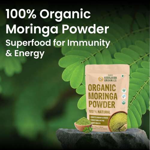 Vlado's Himalayan Organics: Vlado's Himalayan Organics 100% Organic Certified Moringa Powder - Natural Superfood with 120+ Nutrients, Antioxidants & Vitamins - Drumstick Leaf powder | Herbal Supplement I for Immunity, Digestion & Energy I  200gm