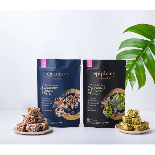 Epiphany: Blueberry Almond Crisps + California Pistachio Crunch    170gm Epiphany: Blueberry Almond Crisps + California Pistachio Crunch    170gm
