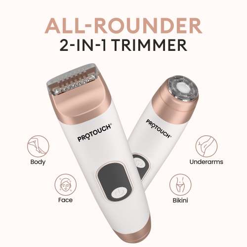 Protouch: PROTOUCH All-in-1 All Rounder Womens Trimmer & Epilator | Face, Body, Bikini & Underarms | Rechargeable & Painless Hair Removal