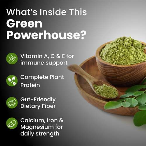 Vlado's Himalayan Organics: Vlado's Himalayan Organics 100% Organic Certified Moringa Powder - Natural Superfood with 120+ Nutrients, Antioxidants & Vitamins - Drumstick Leaf powder | Herbal Supplement I for Immunity, Digestion & Energy I  200gm