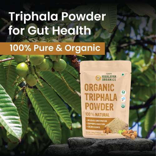Vlado's Himalayan Organics: Vlado's Himalayan Organics Triphala Powder - 100 GM | Triphala Churna For Gut, Immune & Intestinal Health | Colon & Digestion, For Balanced Bowel & Gut Health, GMP & NPOP Certified Organic I Helps Relieve Constipation | Herbal Supplement  100gm