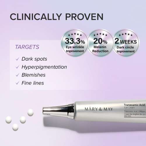 Mary&May: Tranexamic Acid + Glutathione Eye Cream | Dark Circle Care | Brightening | Anti-Aging | Hydrating | 30g