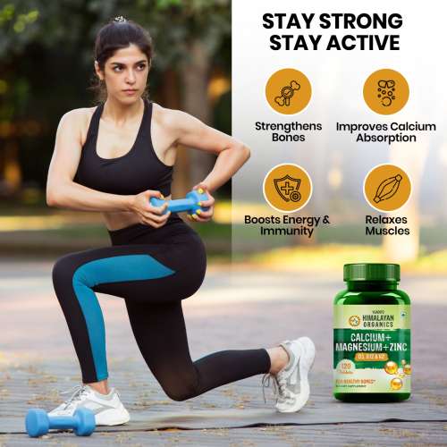 Vlado's Himalayan Organics: Calcium Magnesium Zinc Vitamin D3 & B12- 120 Vegetarian Tablets