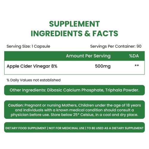 Vlado's Himalayan Organics: Apple Cider Vinegar Supplement for Body Detoxification & Supports Digestive Health - 90 Veg Capsules