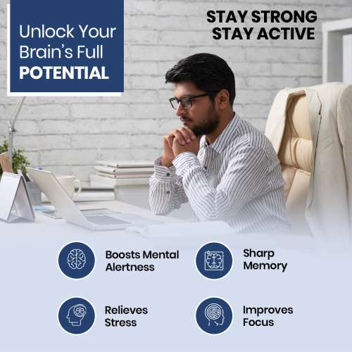 Vlado's Himalayan Organics: Plant Based Brain Booster Supplement with Ginkgo Biloba & Brahmi | Boost concentration & Memory | 60 Veg Capsules