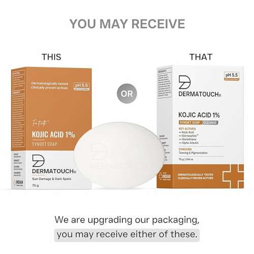 Dermatouch: DERMATOUCH Kojic Acid 1% Soap with Glutathione | For Pigmentation & Sun damage | Soap for Men & Women | Suitable for All Skin Types | 75gm  Pack of 6