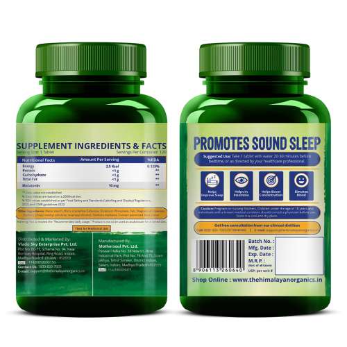 Vlado's Himalayan Organics: Melatonin 10Mg (Healthy Sleep Cycle) - 120 Tablets