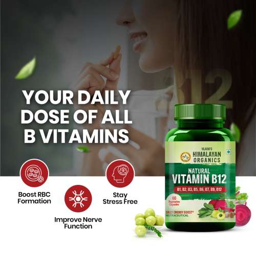 Vlado's Himalayan Organics: Plant Based Vitamin B12 Natural- 60 Veg Capsules