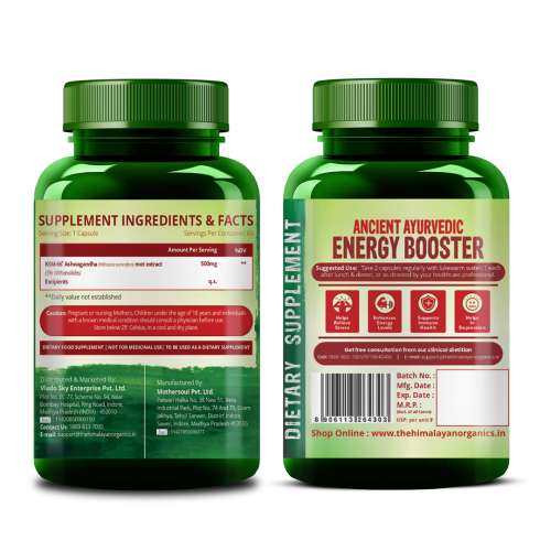 Vlado's Himalayan Organics: KSM - 66 Ashwagandha 1000Mg I KSM-66 I Boost Energy, Strength, Stamina | Helps Anxiety & Stress Relief For Men & Women (60 Capsules)