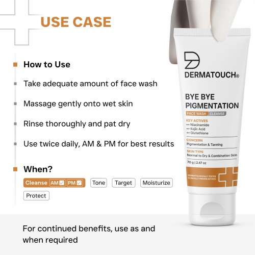 Dermatouch: Bye Bye Pigmentation Face Wash - 70gm