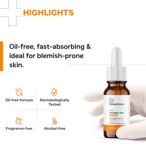 Dermatouch: Dermatouch Vitamin C 10% Serum With Cycloretin  Brightening, Firming & Anti-Aging Face Serum For Men & Women | For A Radiant, Firmed & Even-Toned Skin 10ml