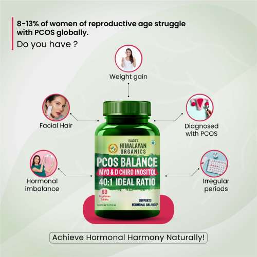 Vlado's Himalayan Organics: PCOS Multivitamin Supplement 2000mg Myo-Inositol, Caronositol, Folate, Chromium, Calcium & Vitamin D | 60 Veg Tablets