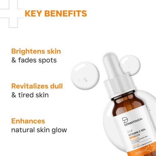 Dermatouch: Dermatouch Vitamin C 10% Serum With Cycloretin  Brightening, Firming & Anti-Aging Face Serum For Men & Women | For A Radiant, Firmed & Even-Toned Skin 10ml