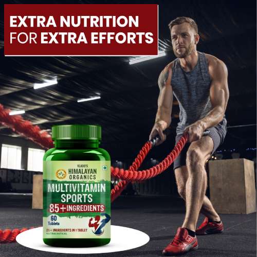 Vlado's Himalayan Organics: Multivitamin Sports with 60 + Vital Nutrients & Performance Blends with Probiotics 60 Tablets