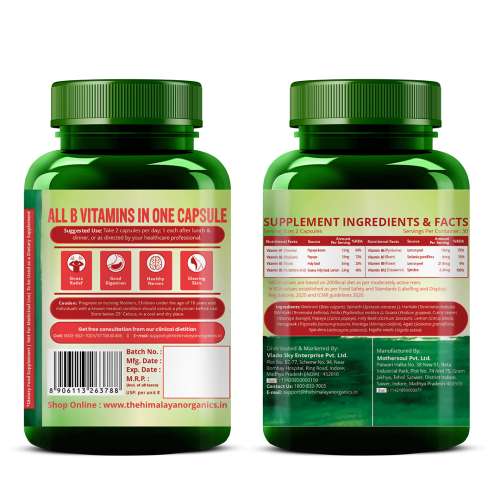 Vlado's Himalayan Organics: Plant Based Vitamin B12 Natural- 60 Veg Capsules