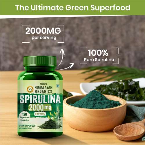 Vlado's Himalayan Organics: Spirulina - 2000mg - 120 Veg Capsules