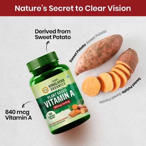 Vlado's Himalayan Organics: Plant-Based Vitamin A Supplement Supports Healthy Eye Sight | Natural Anti-Oxidant (120 Capsules)