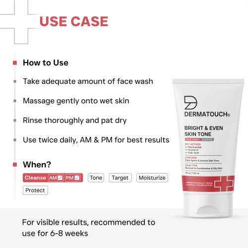 Dermatouch: Daily Glow Bright & Even Skin Tone Face Wash - 30gm