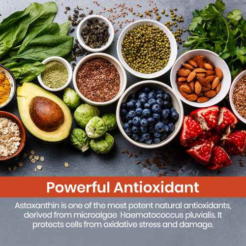 Vlado's Himalayan Organics: Naturally Sourced Astaxanthin 4mg | Antioxidant for Skin, Eye & Energy | 60 Veg Capsules