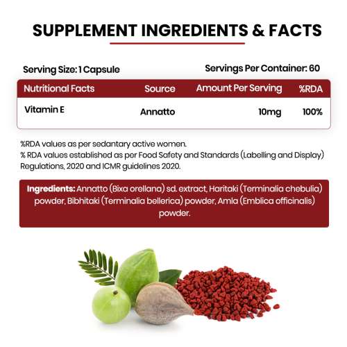 Vlado's Himalayan Organics: Plant Based Vitamin E Capsules (Non-GMO Sunflower Oil, Aloevera Oil, Argan Oil) - 60 Capsules