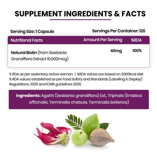 Vlado's Himalayan Organics: Plant Based Biotin 10,000mcg/Serve- 120 Veg Capsules