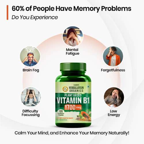 Vlado's Himalayan Organics: Plant-Based Vitamin B1 | Rich in Antioxidants | Supports Memory And Energy (120 Capsules)