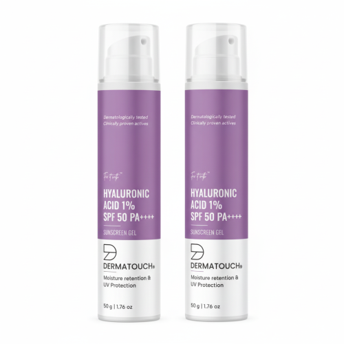 Dermatouch: Dermatouch Hyaluronic Acid 1% Spf 50 Pa++++ Sunscreen Gel - 50gm  Pack Of 2