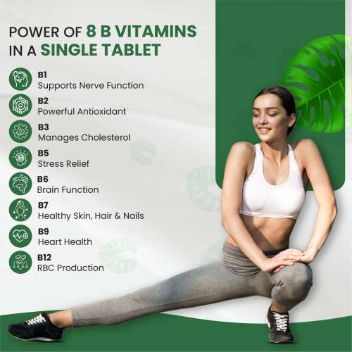 Vlado's Himalayan Organics: Plant Based B-Complex Vitamins B12, B1, B2, B3, B5, B6, B9 and Biotin for Metabolism, Hair and Energy- 60 Veg Capsules
