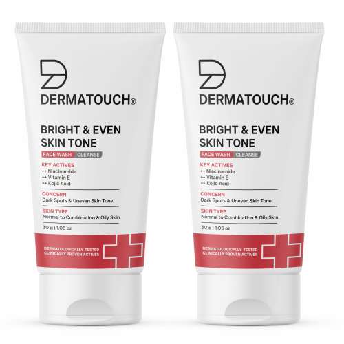 Dermatouch: Dermatouch Bright & Even Skin Tone Face Wash - 30gm   Pack Of 2