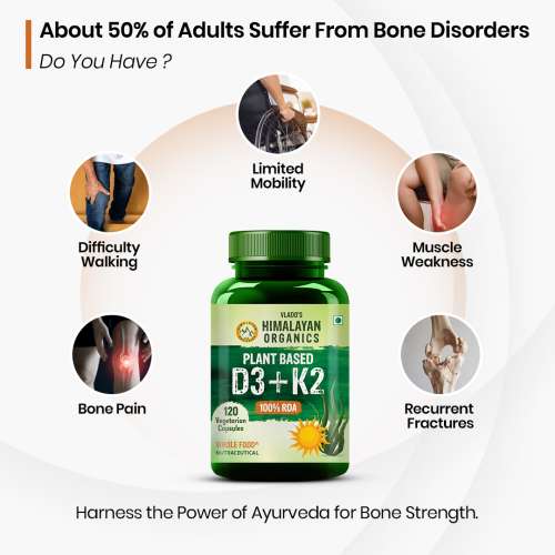 Vlado's Himalayan Organics: Plant Based D3 + K2 - 120 Veg Capsules