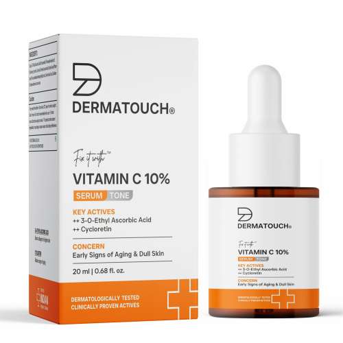 Dermatouch: Dermatouch Vitamin C 10% Serum With Cycloretin  Brightening, Firming & Anti-Aging Face Serum For Men & Women | For A Radiant, Firmed & Even-Toned Skin 20ml