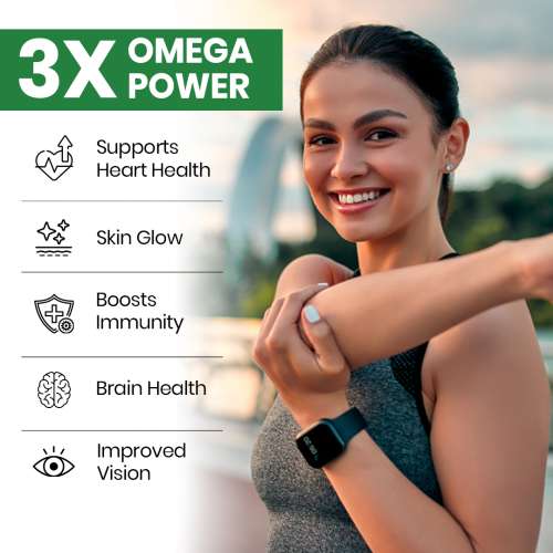 Vlado's Himalayan Organics: Omega 3 6 9 Vegan Natural Nutrition Supplement for Muscle, Bone , Heart & Skin - 60 Capsules