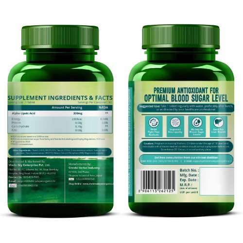 Vlado's Himalayan Organics: Alpha Lipoic Acid 300mg | Boost Liver Function, Healthy Blood Sugar, Antioxidant | 60 Veg Tablets
