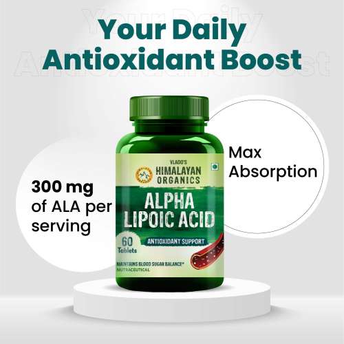 Vlado's Himalayan Organics: Alpha Lipoic Acid 300mg | Boost Liver Function, Healthy Blood Sugar, Antioxidant | 60 Veg Tablets