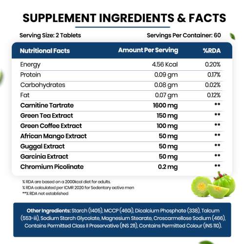 Vlado's Himalayan Organics: L-Carnitine 2000mg/Serve | Supports Muscle Recovery, Fat Burn & Energy | 120 Veg Tablets