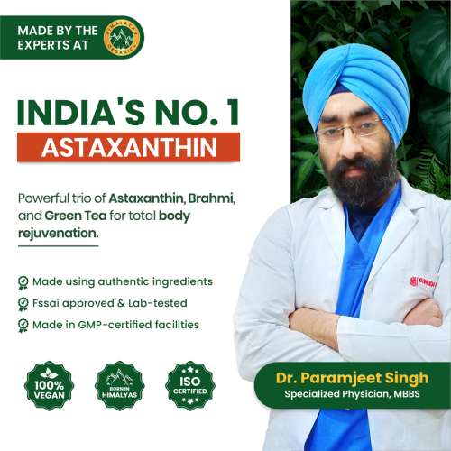 Vlado's Himalayan Organics: Naturally Sourced Astaxanthin 4mg | Antioxidant for Skin, Eye & Energy | 60 Veg Capsules