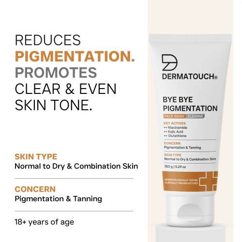 Dermatouch: Dermatouch Bye Bye Pigmentation Face Wash || Anti Pigmentation For Women/Men With Niacinamide, Kojic Acid, & Glutathione | 150gm x 150gm