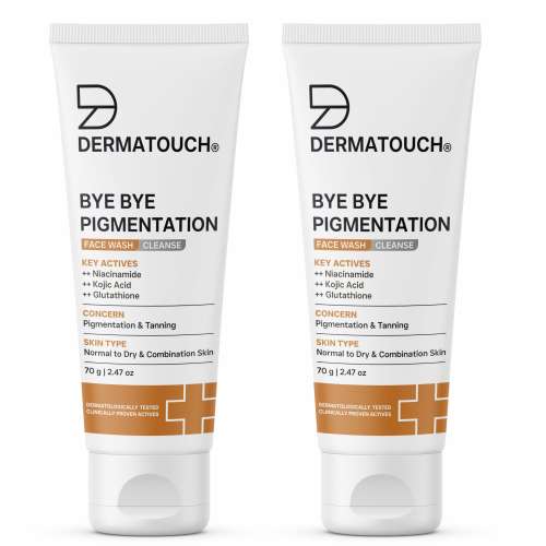 Dermatouch: Dermatouch Bye Bye Pigmentation Face Wash || Anti Pigmentation For Women/Men With Niacinamide, Kojic Acid, & Glutathione | 70gm  Pack Of 2