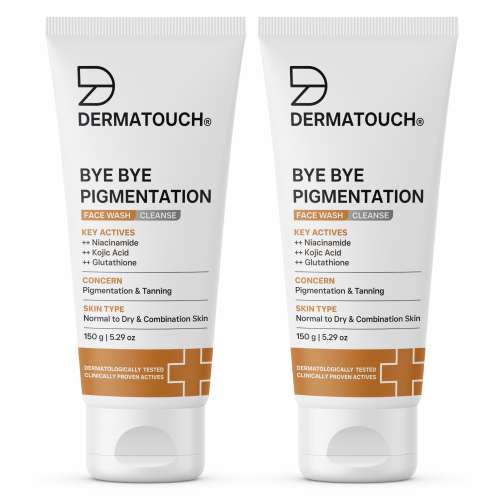 Dermatouch: Dermatouch Bye Bye Pigmentation Face Wash || Anti Pigmentation For Women/Men With Niacinamide, Kojic Acid, & Glutathione | 150gm x 150gm