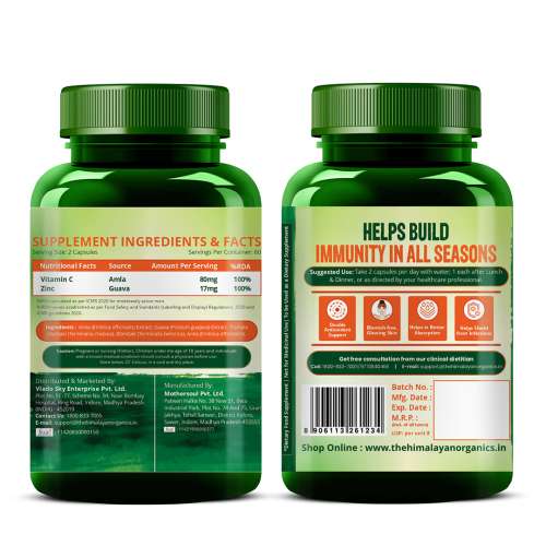 Vlado's Himalayan Organics: Plant Based Vitamin C with Zinc - 120 Veg Capsules